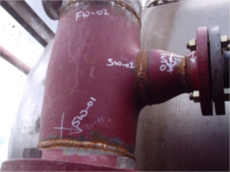 INSTALLED 12 X 6 TEE REDUCED TO 4 ‚’ BALL VALVE AND LINE